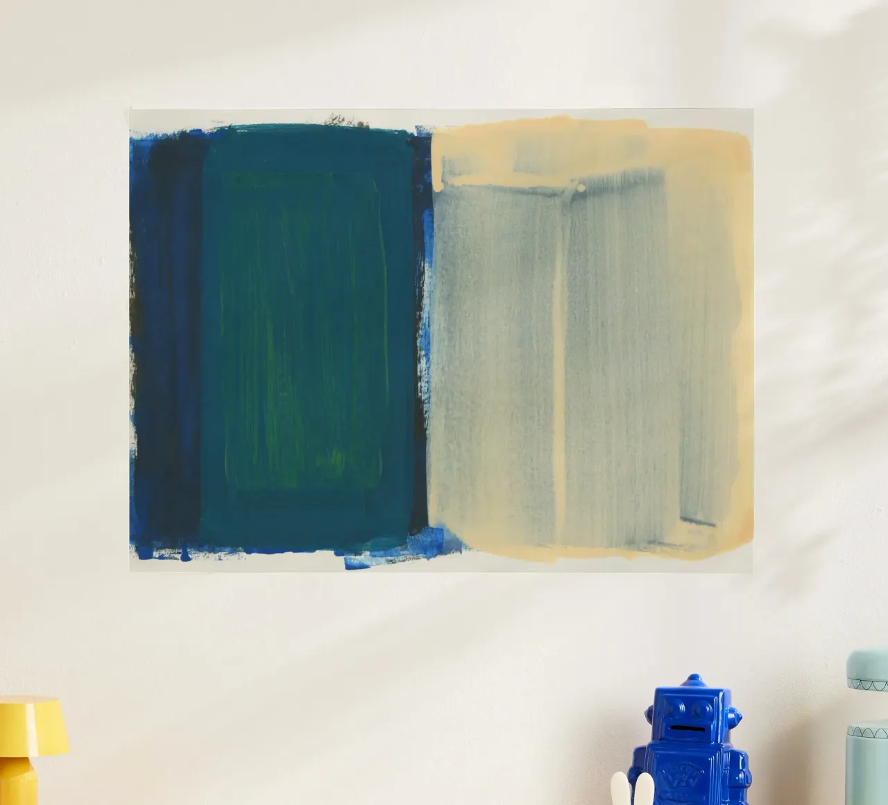 green blue yellow layers poster con telaio in plastica da IRIS LEHNHARDT FINE ART