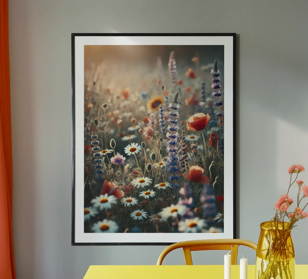 Fiori di campo vintage poster con telaio in legno da VintageBotanics