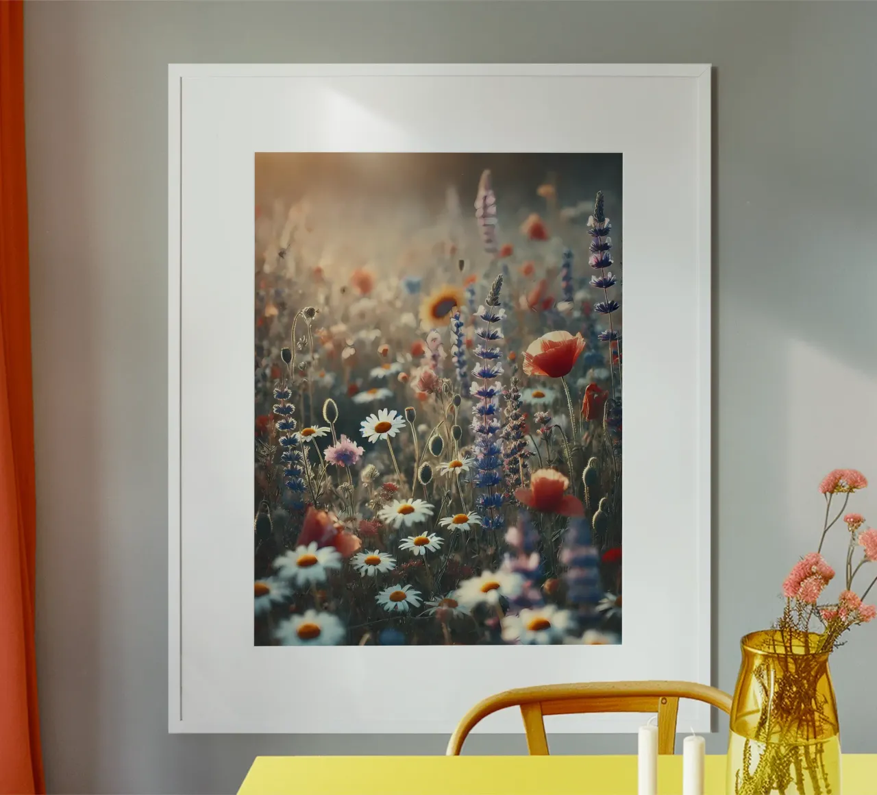Fiori di campo vintage poster con telaio in legno da VintageBotanics