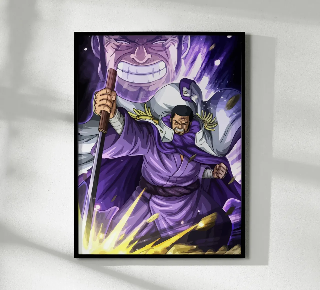 Fujitora Marine One Piece poster con telaio in alluminio da Dumery Art
