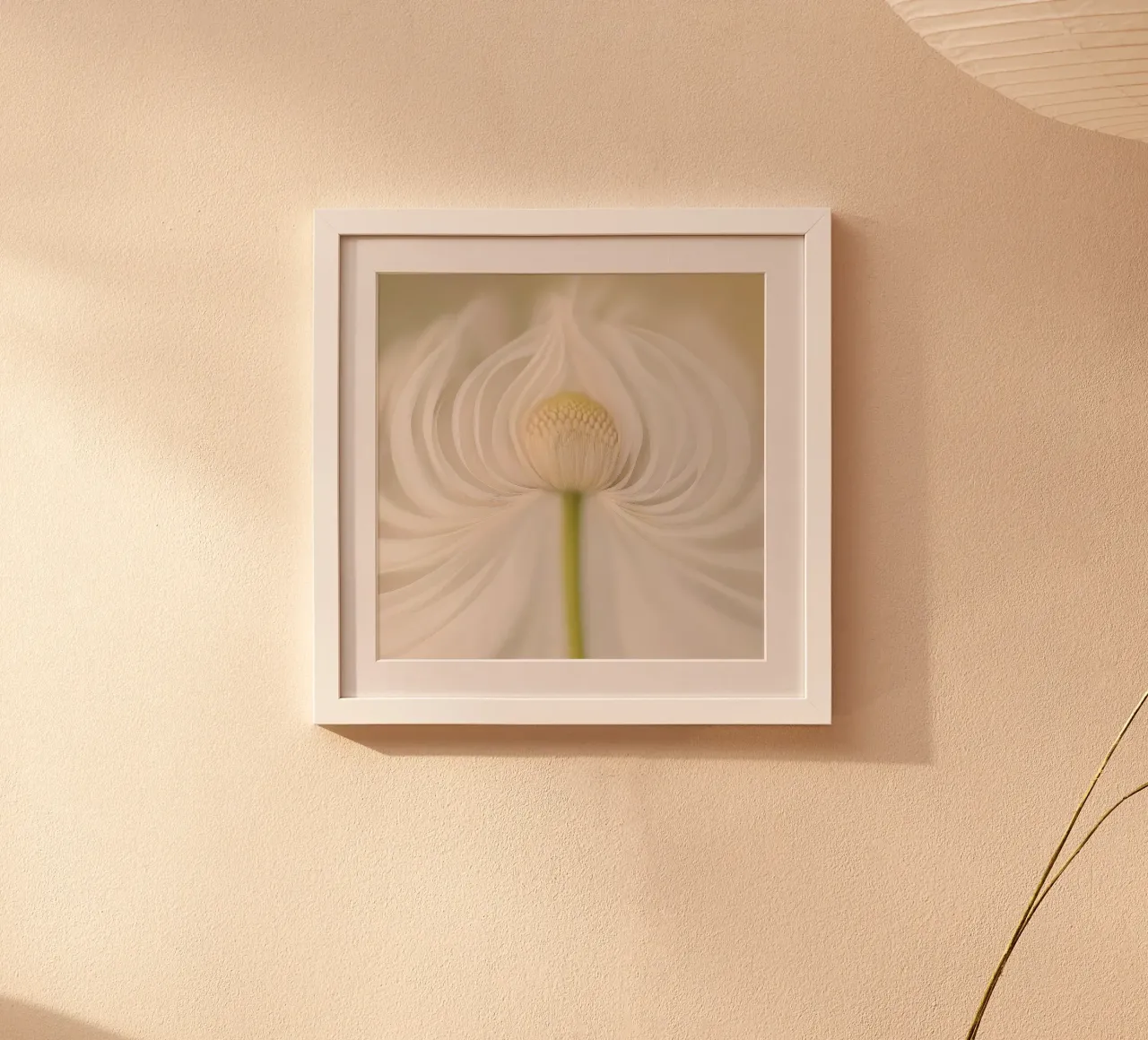 Fiore di margherita poster con telaio in legno da Imagine
