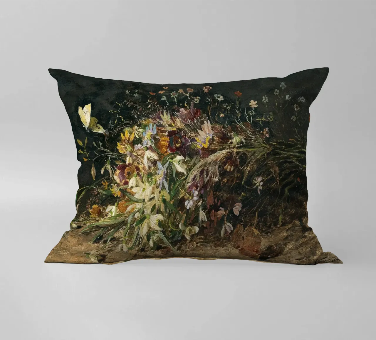 Bouquet of spring flowers with snowdrops cuscino da apoloprints