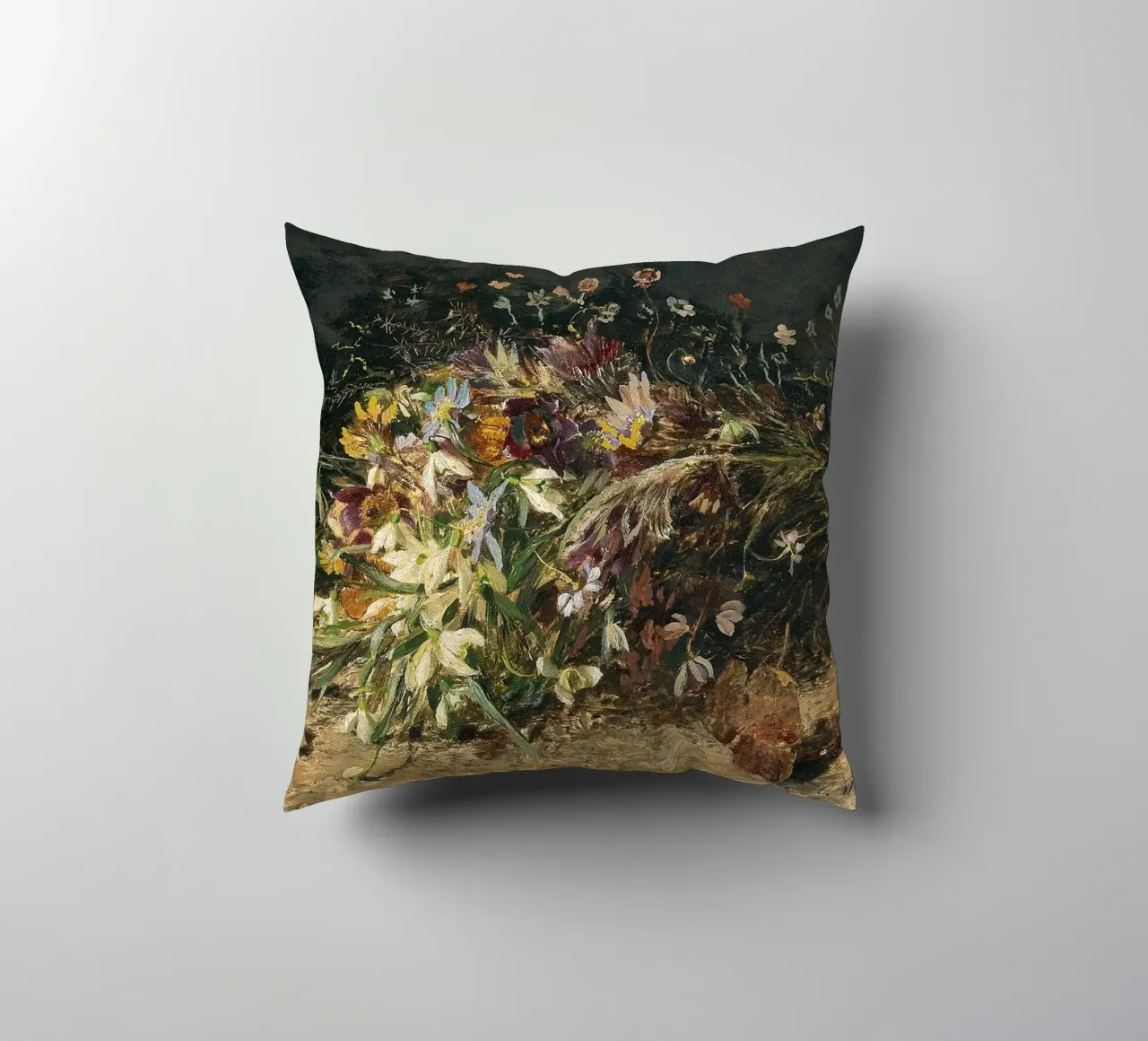 Bouquet of spring flowers with snowdrops cuscino da apoloprints