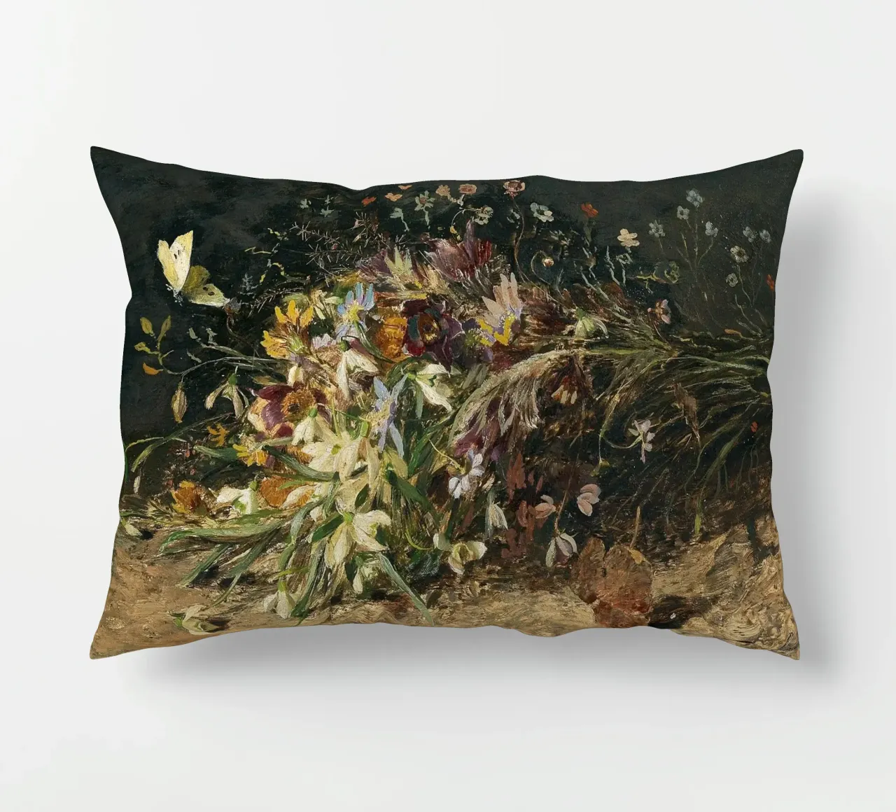 Bouquet of spring flowers with snowdrops cuscino da apoloprints