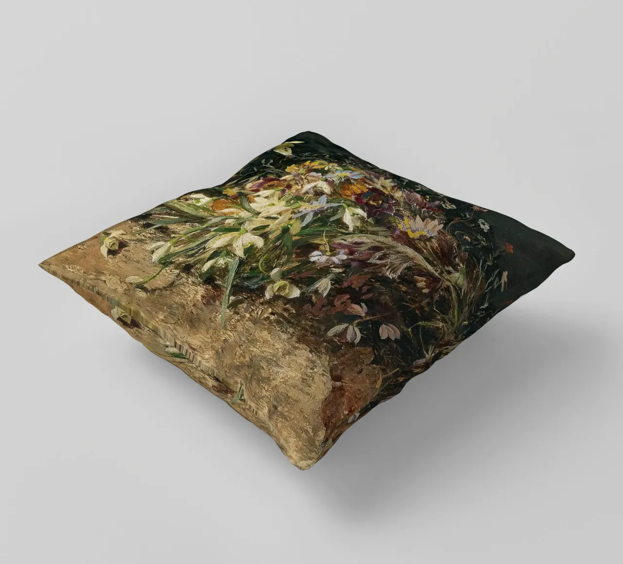 Bouquet of spring flowers with snowdrops cuscino da apoloprints