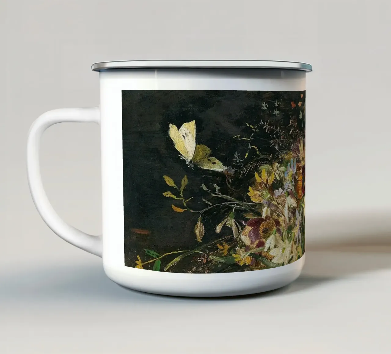 Bouquet of spring flowers with snowdrops tazza in smalto da apoloprints