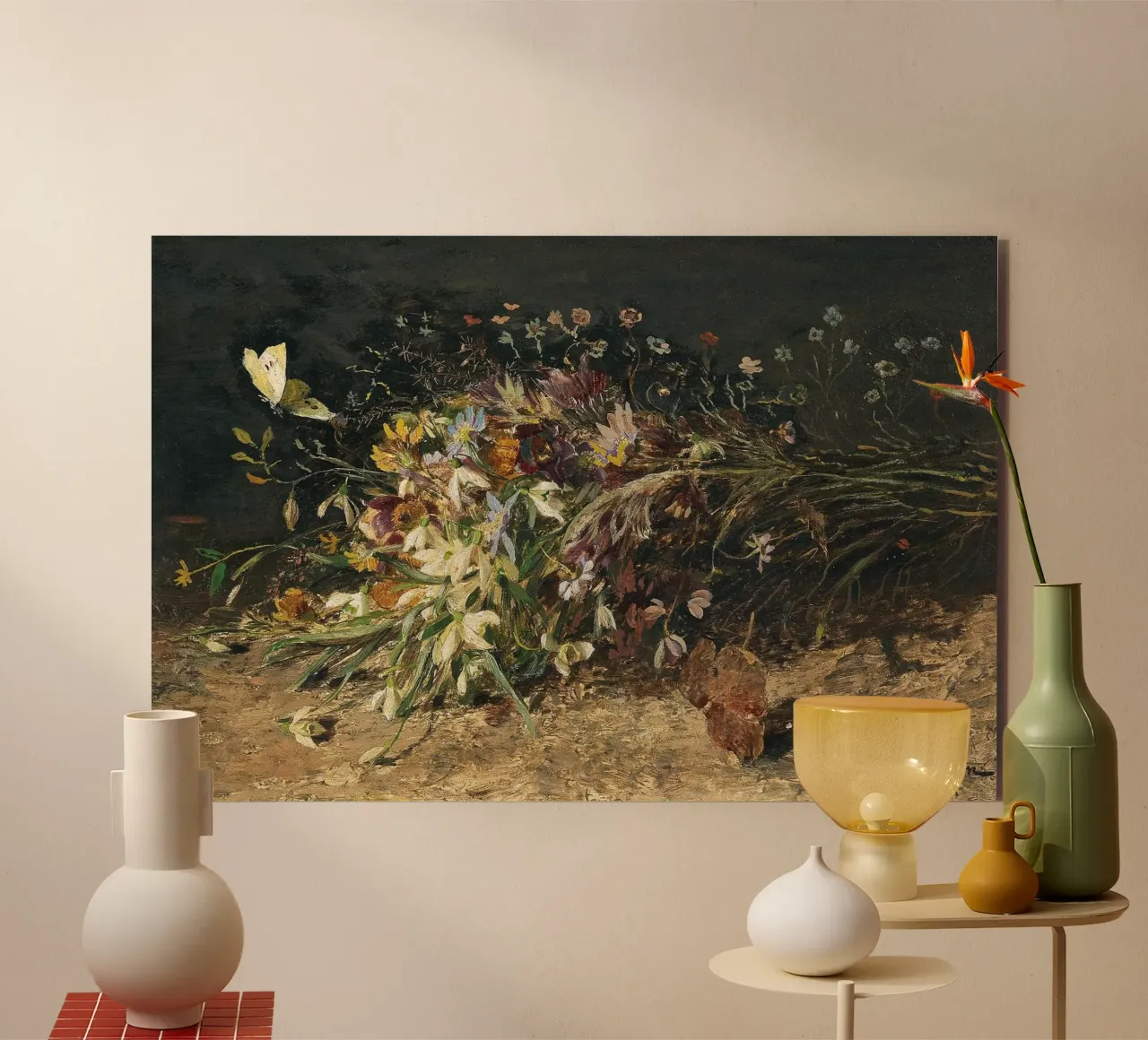 Bouquet of spring flowers with snowdrops alluminio dibond da apoloprints