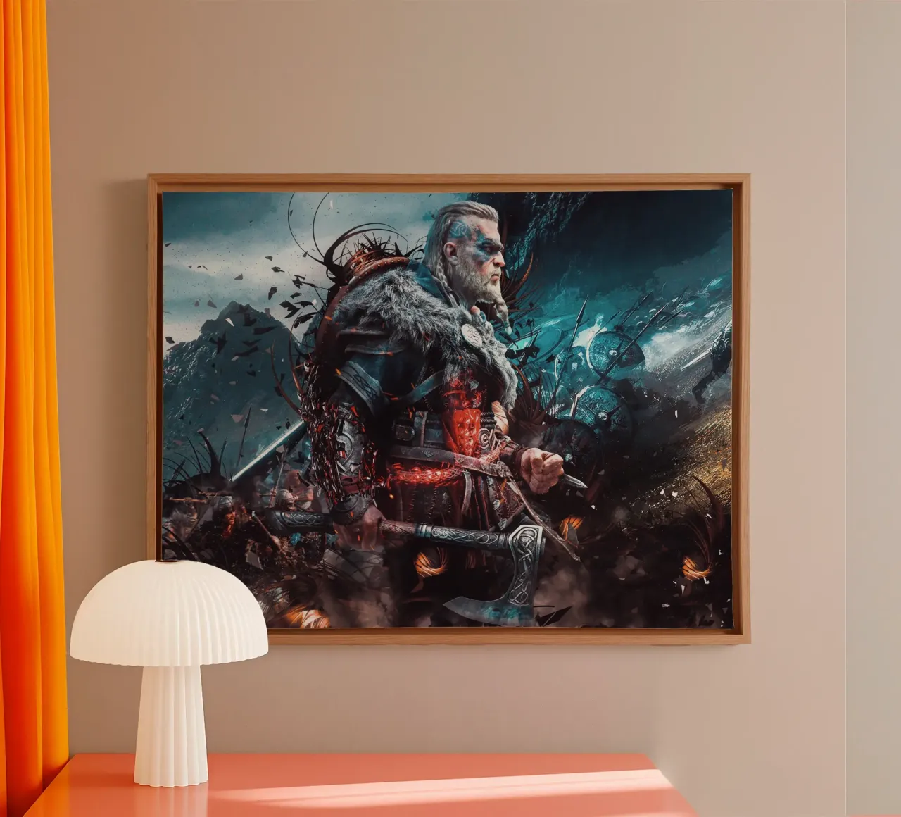 Assasins Creed Valhalla canvas with Floater frame by Musadad Shop