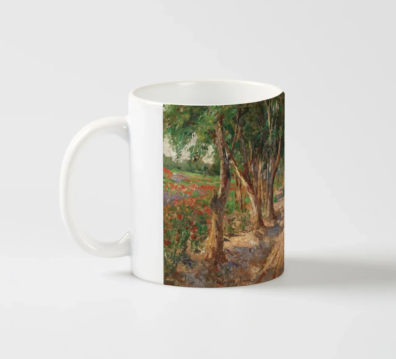 Coastal Landscape with Trees and Flowers tazza in ceramica da apoloprints