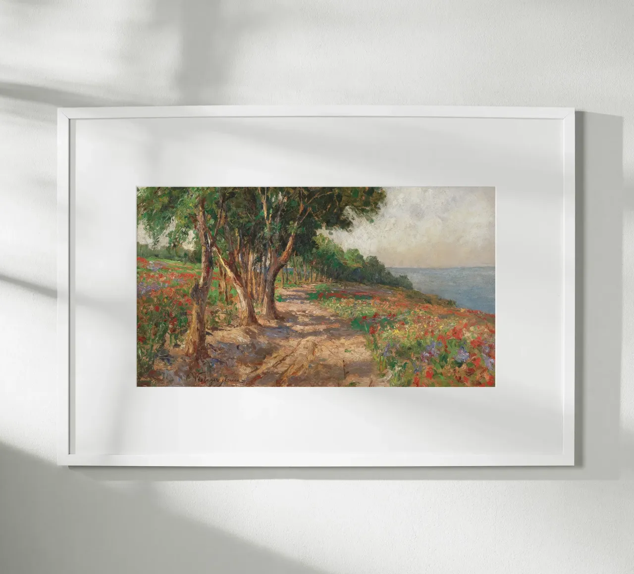 Coastal Landscape with Trees and Flowers poster da apoloprints