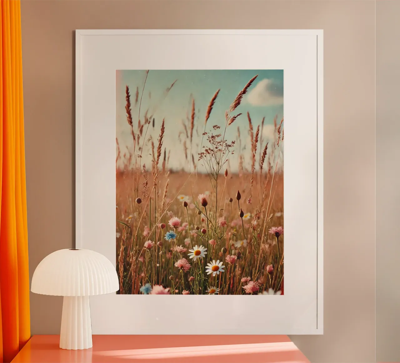 Campo di fiori vintage poster con telaio in alluminio da VintageBotanics