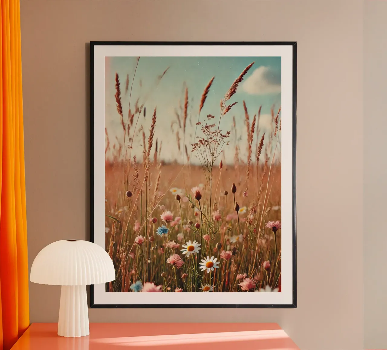 Campo di fiori vintage poster con telaio in alluminio da VintageBotanics