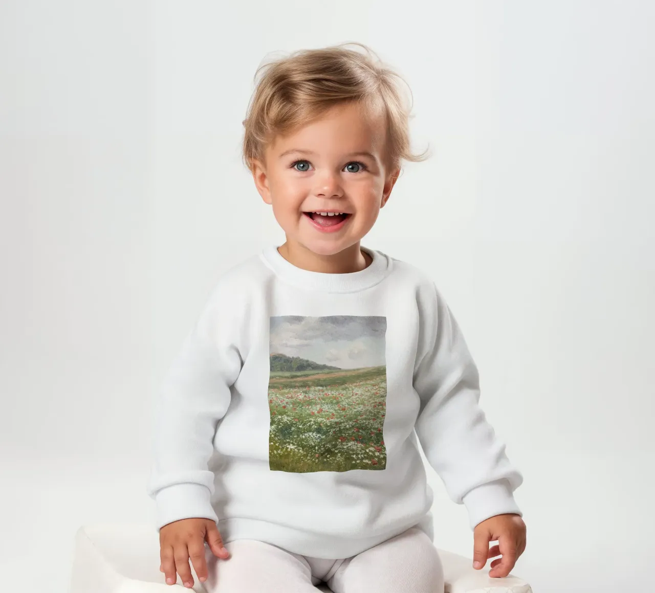 Fields with Wild Poppies felpa neonato da apoloprints