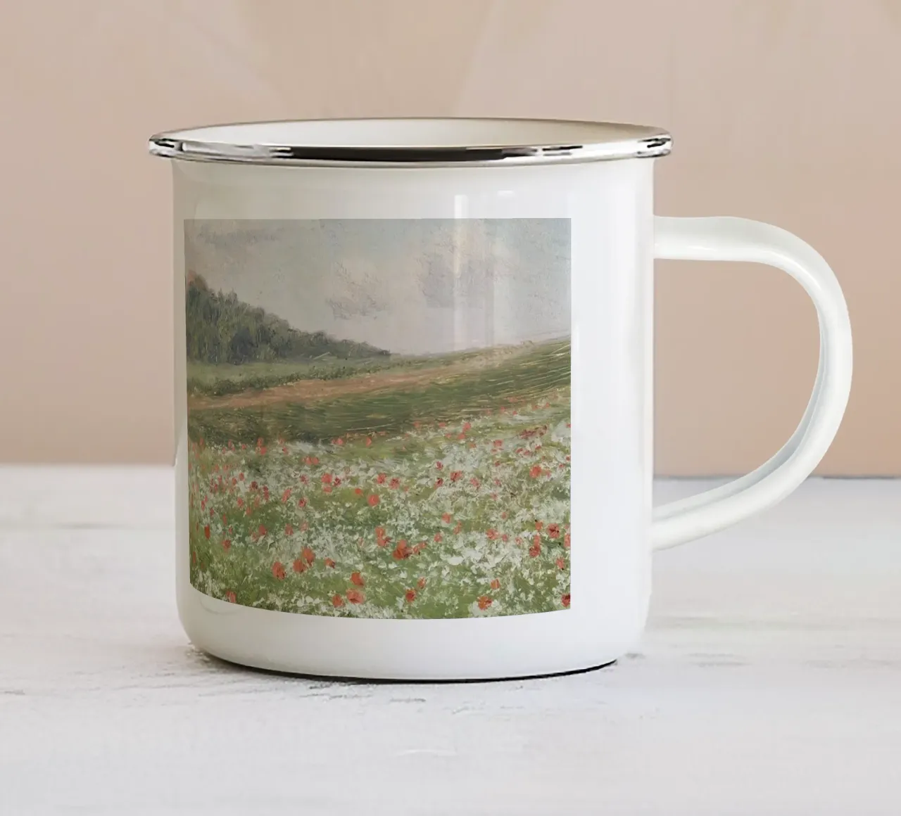 Fields with Wild Poppies tazza in smalto da apoloprints