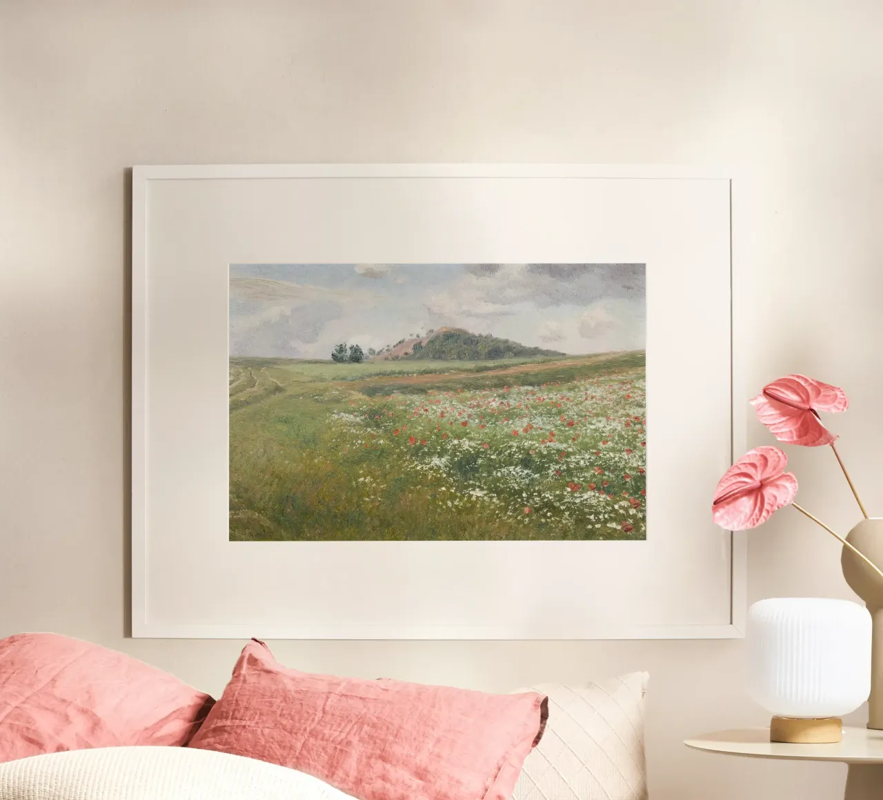 Fields with Wild Poppies poster con telaio in legno da apoloprints