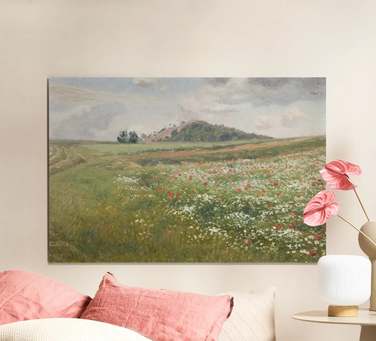 Fields with Wild Poppies poster con telaio in legno da apoloprints