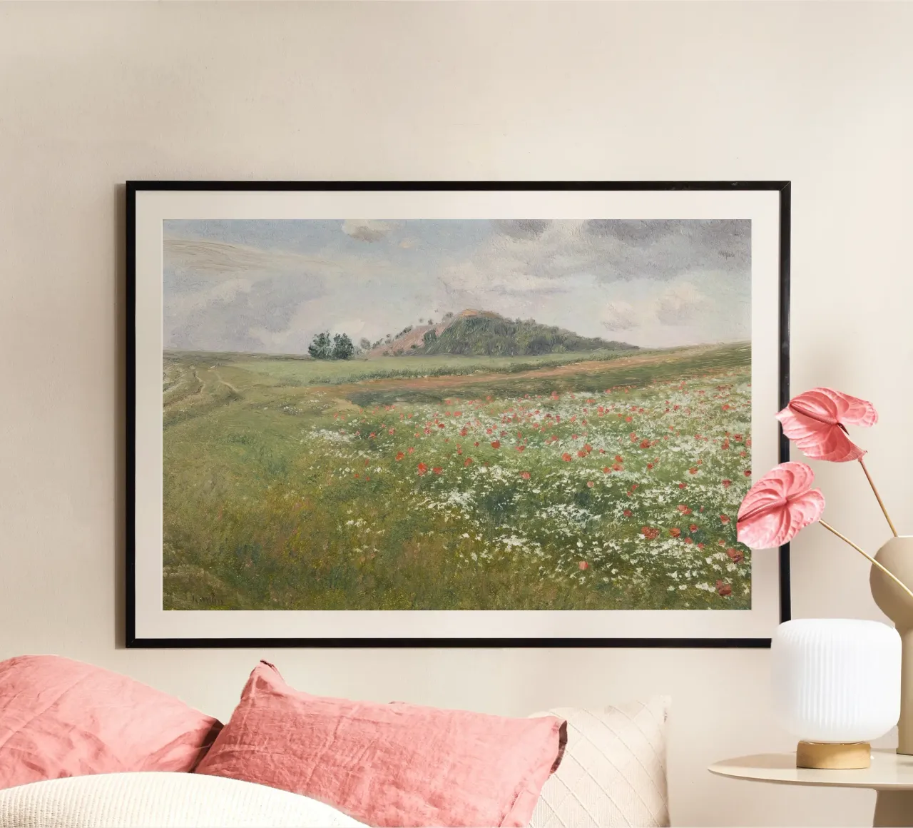 Fields with Wild Poppies poster con telaio in legno da apoloprints