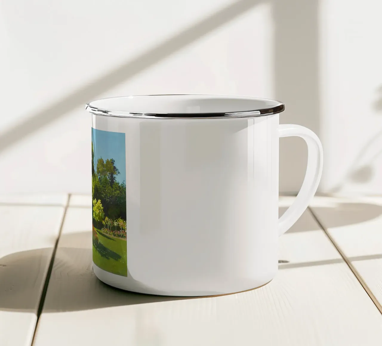 Claude Monet - Signora in giardino tazza in smalto da Jolie Prints