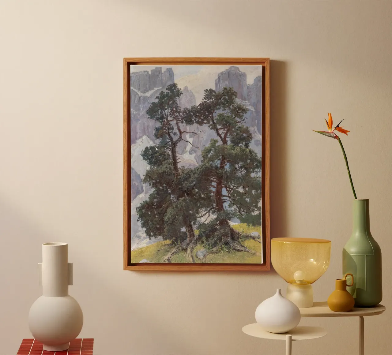 Tree Group Landscape tela con Cornice a cassetta da apoloprints