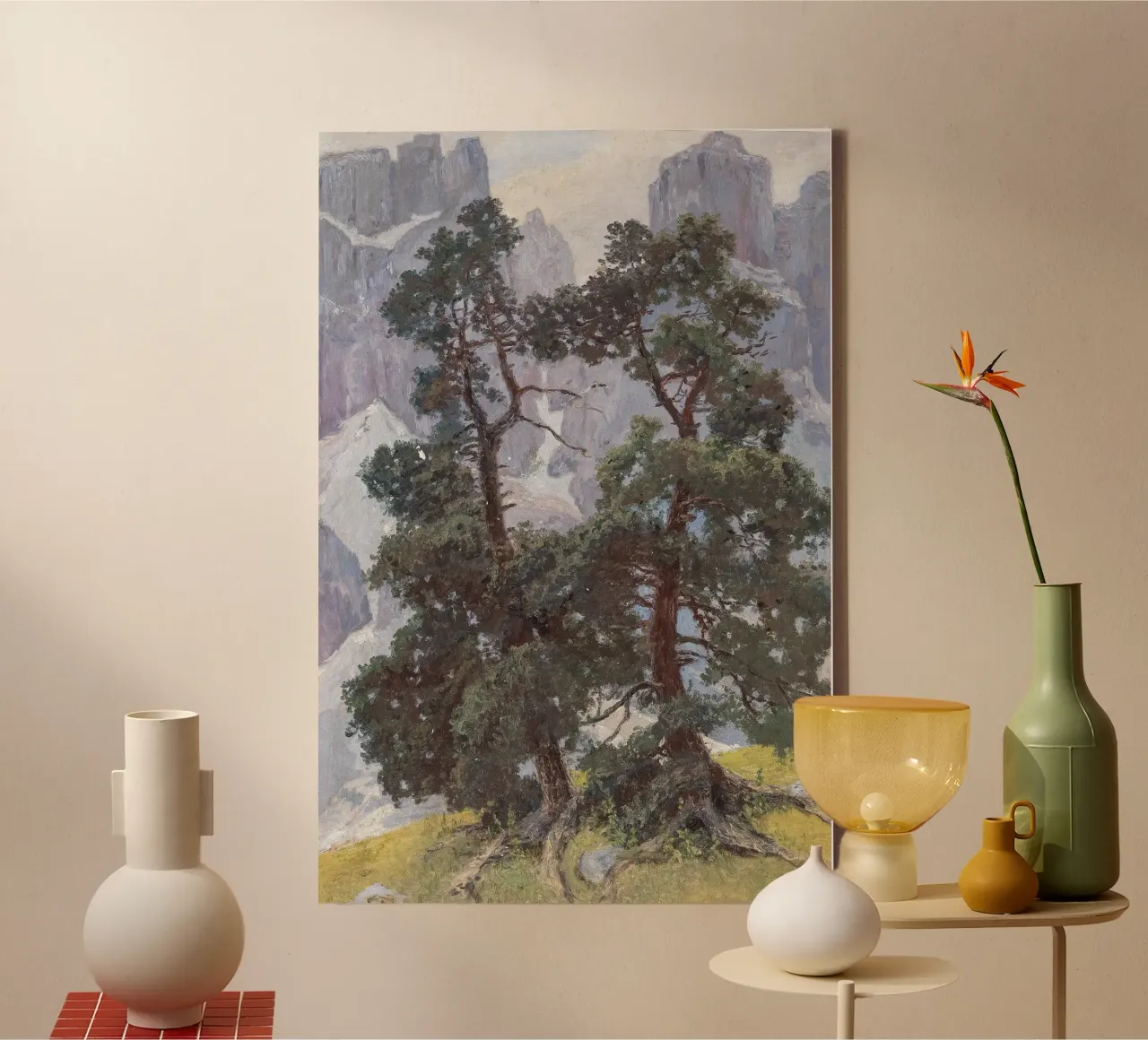 Tree Group Landscape tela con Cornice a cassetta da apoloprints