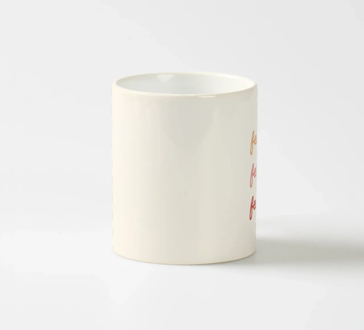 Feel good optimistic typography tazza in ceramica da dericktype