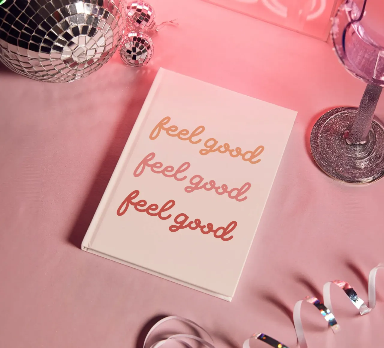 Feel good optimistic typography notebook by dericktype