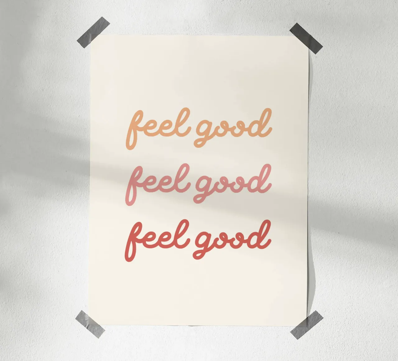 Feel good optimistic typography poster con telaio in legno da dericktype