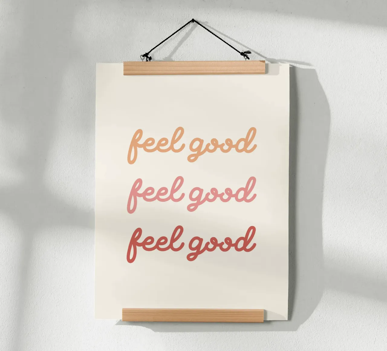 Feel good optimistic typography poster con telaio in legno da dericktype