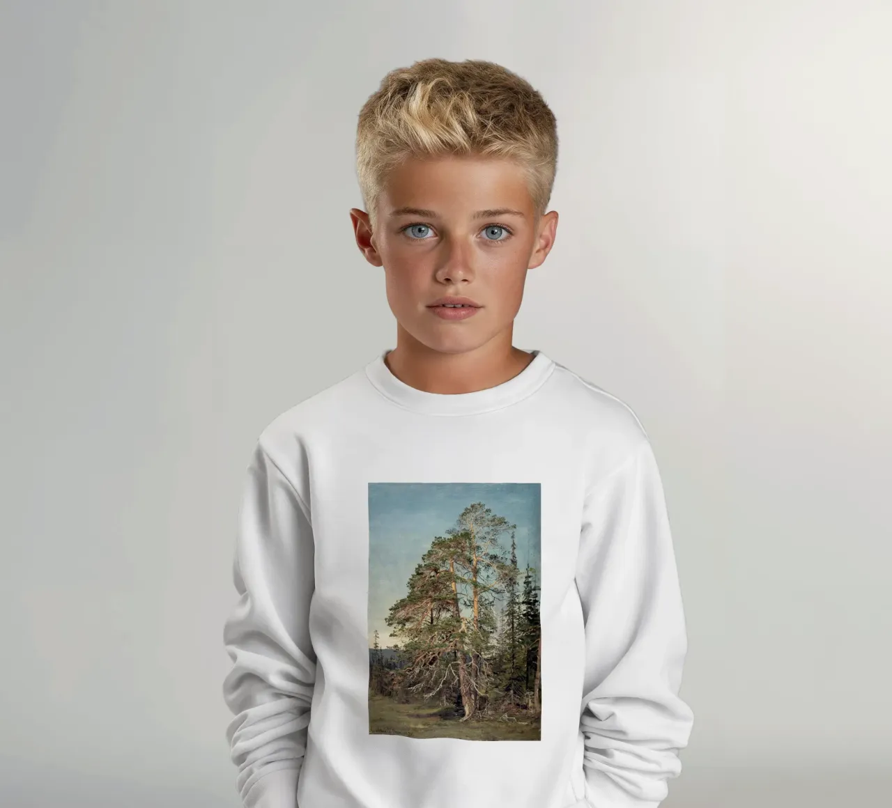 Pine Trees Landscape felpa bambino da apoloprints
