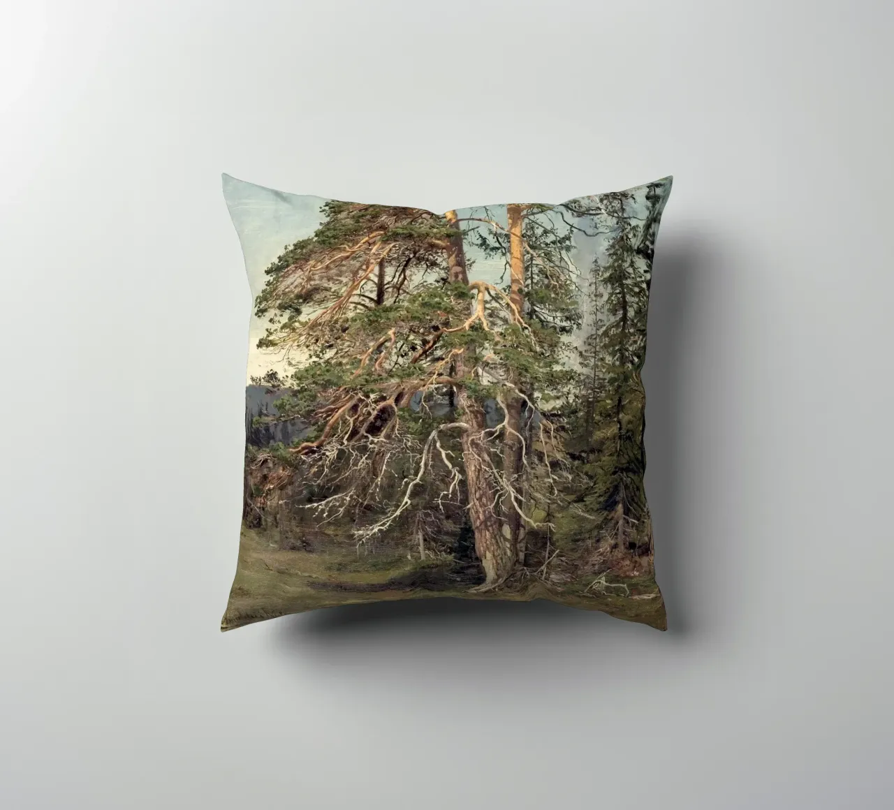 Pine Trees Landscape cuscino da apoloprints