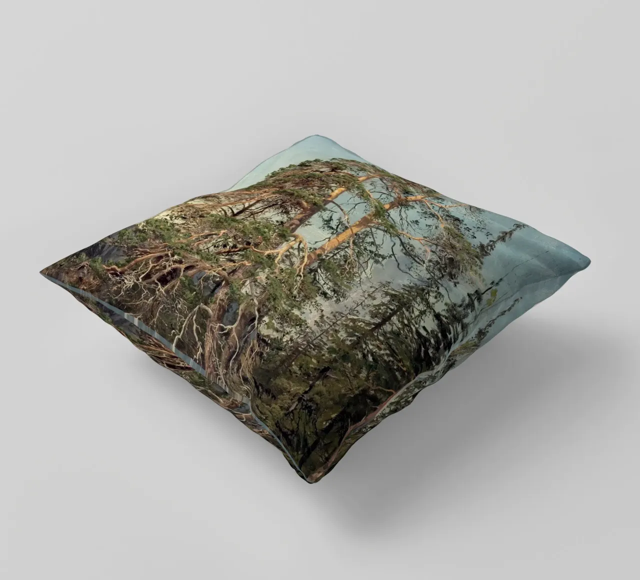 Pine Trees Landscape cuscino da apoloprints
