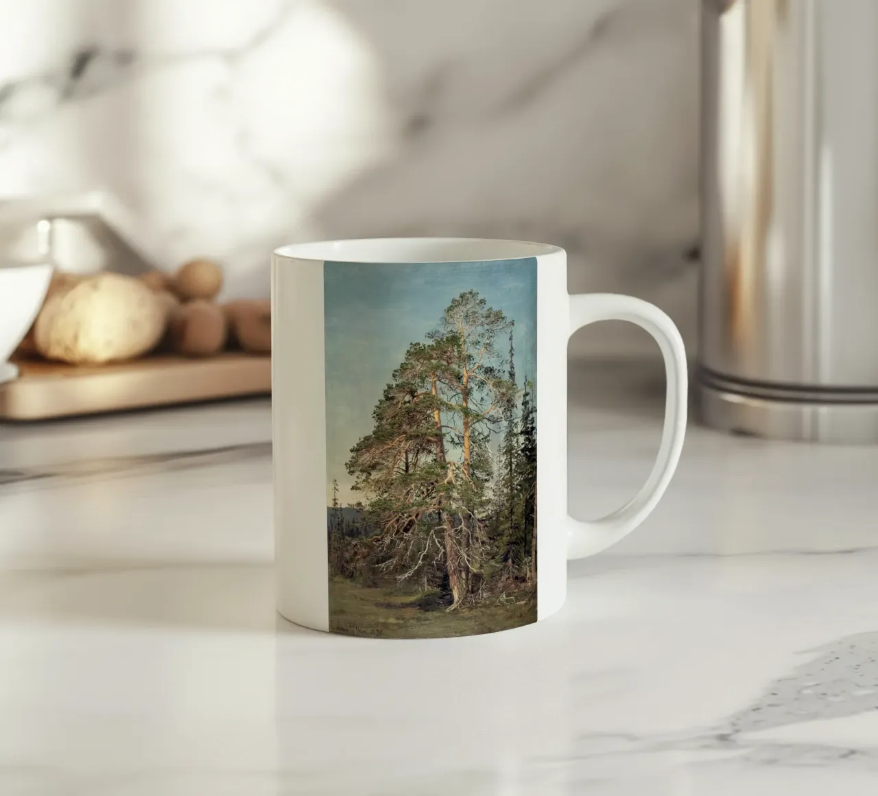 Pine Trees Landscape tazza in ceramica da apoloprints