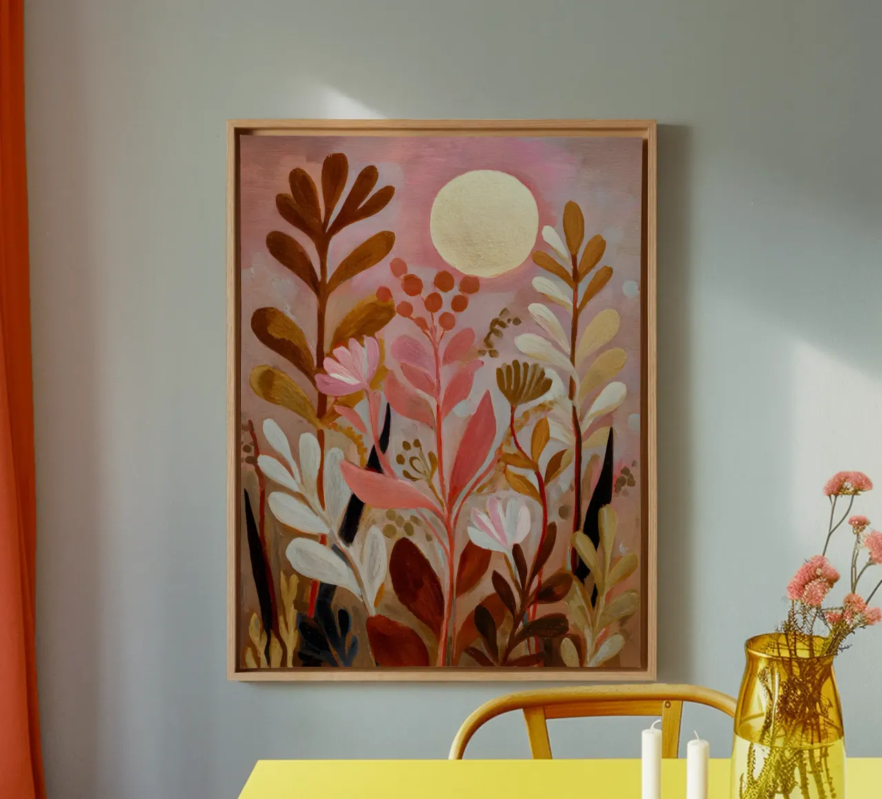 Flowers and Moon Magic tela con Cornice a cassetta da Gypsy Galleria