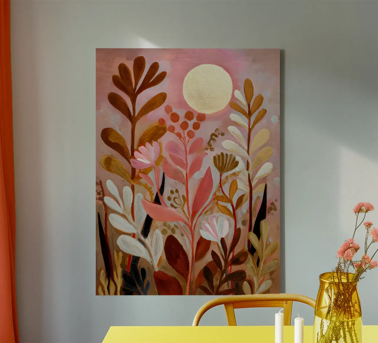 Flowers and Moon Magic tela con Cornice a cassetta da Gypsy Galleria
