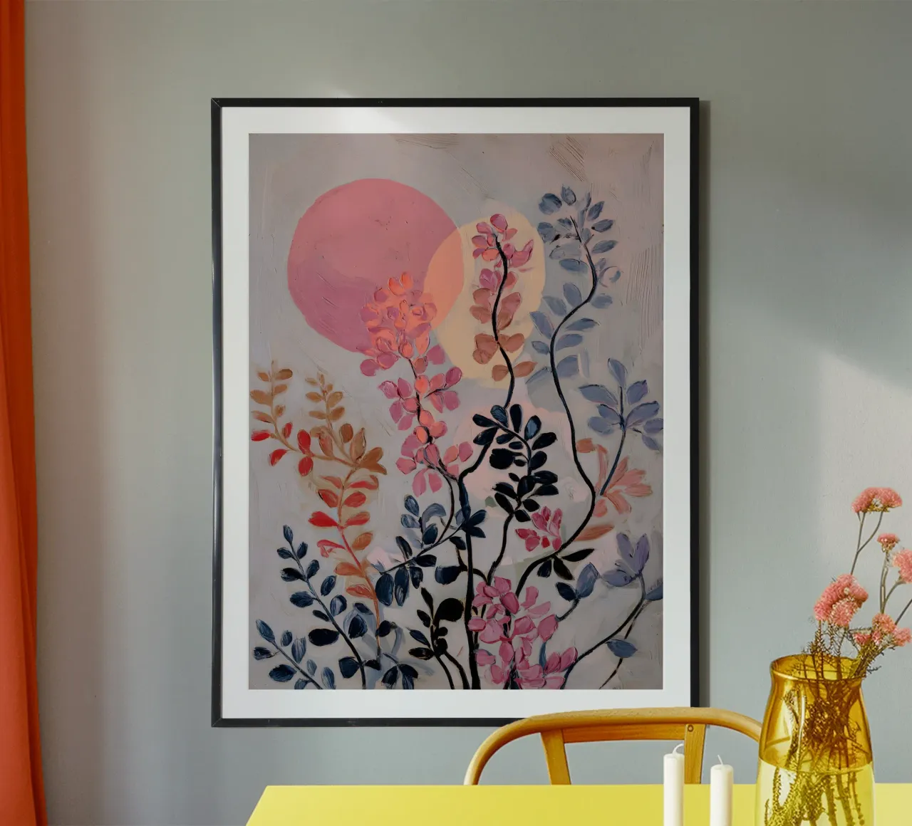 Whimsical Flowers and Moon poster da Gypsy Galleria