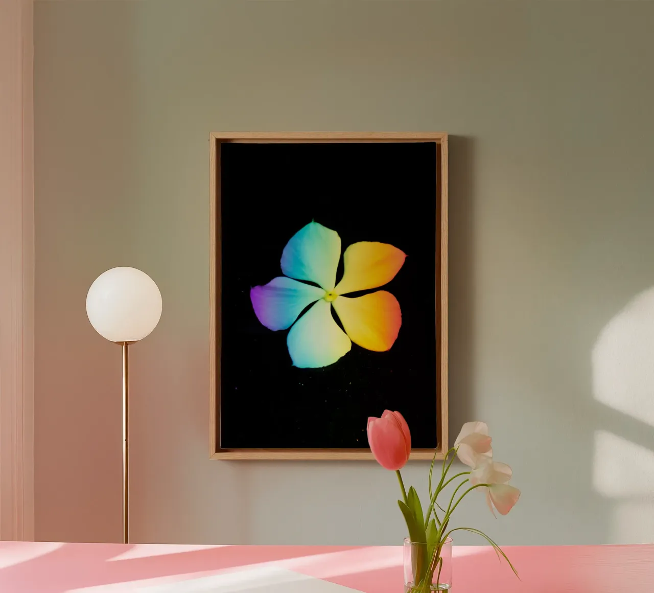 Flora #14 canvas met Baklijst van rafael campezato