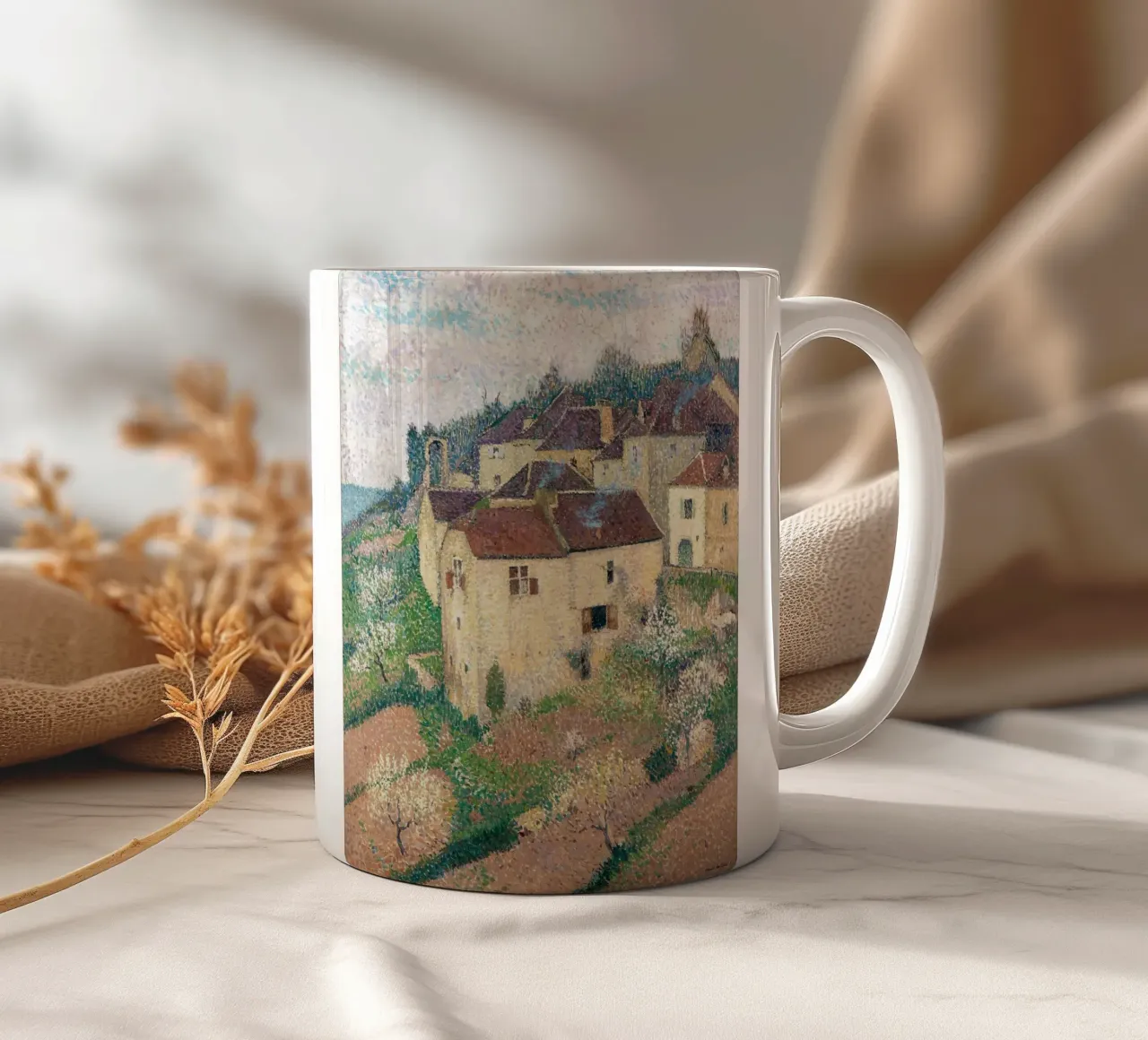 Coastal Maisons À Saint-Cirq-Lapopie tazza in ceramica da apoloprints