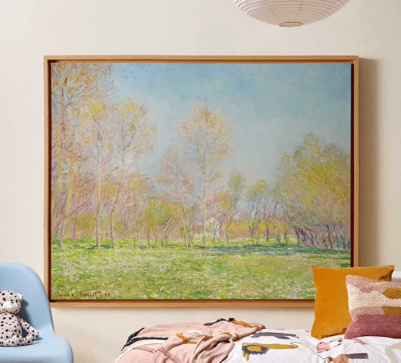 Claude Monet – Spring in Giverny Leinwand mit Schattenfugenrahmen von Art History