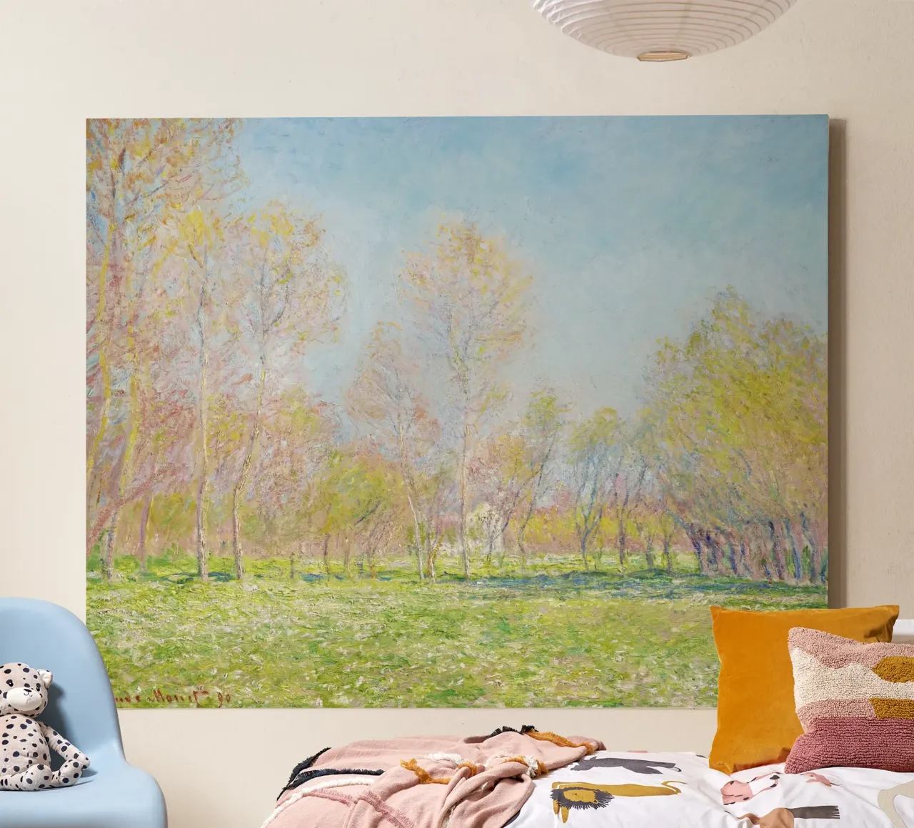 Claude Monet – Spring in Giverny Leinwand mit Schattenfugenrahmen von Art History