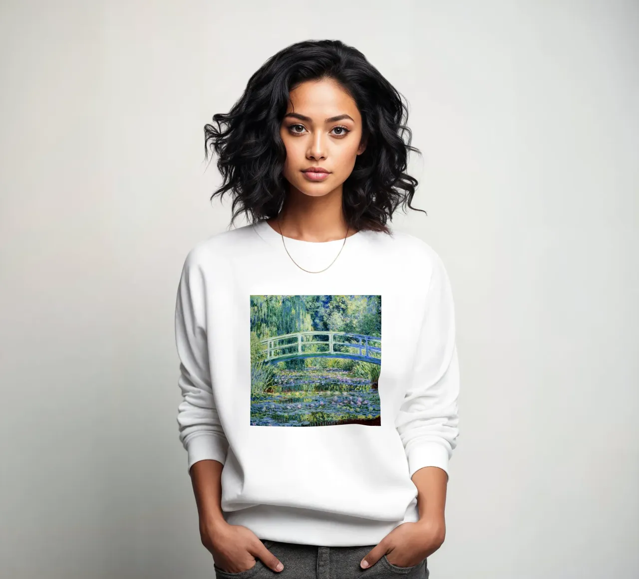 Claude Monet - Ninfee e ponte giapponese felpa da Jolie Prints