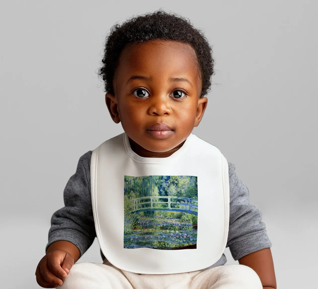 Claude Monet - Ninfee e ponte giapponese bavaglino da Jolie Prints