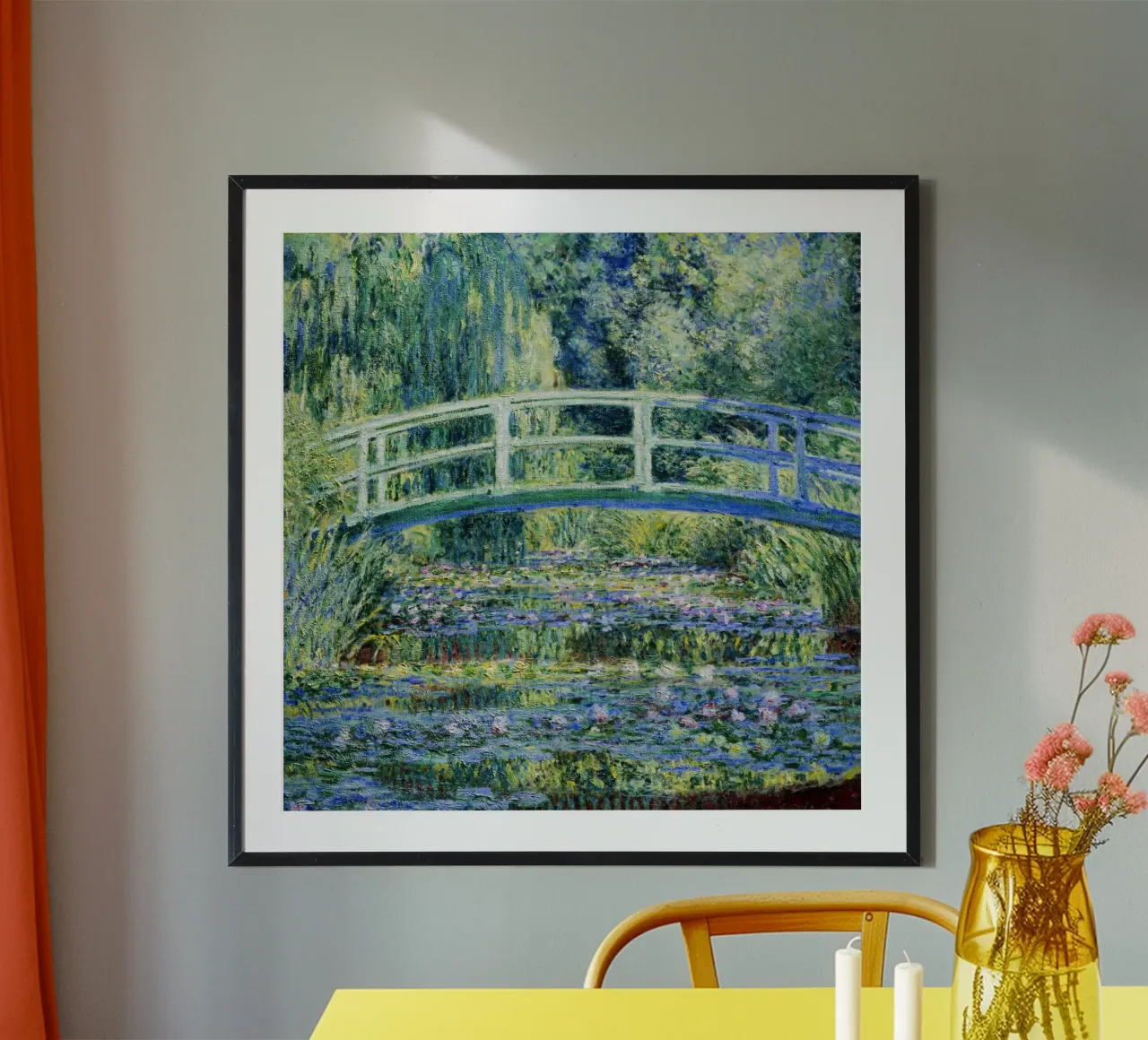Claude Monet - Ninfee e ponte giapponese poster con telaio in plastica da Art History