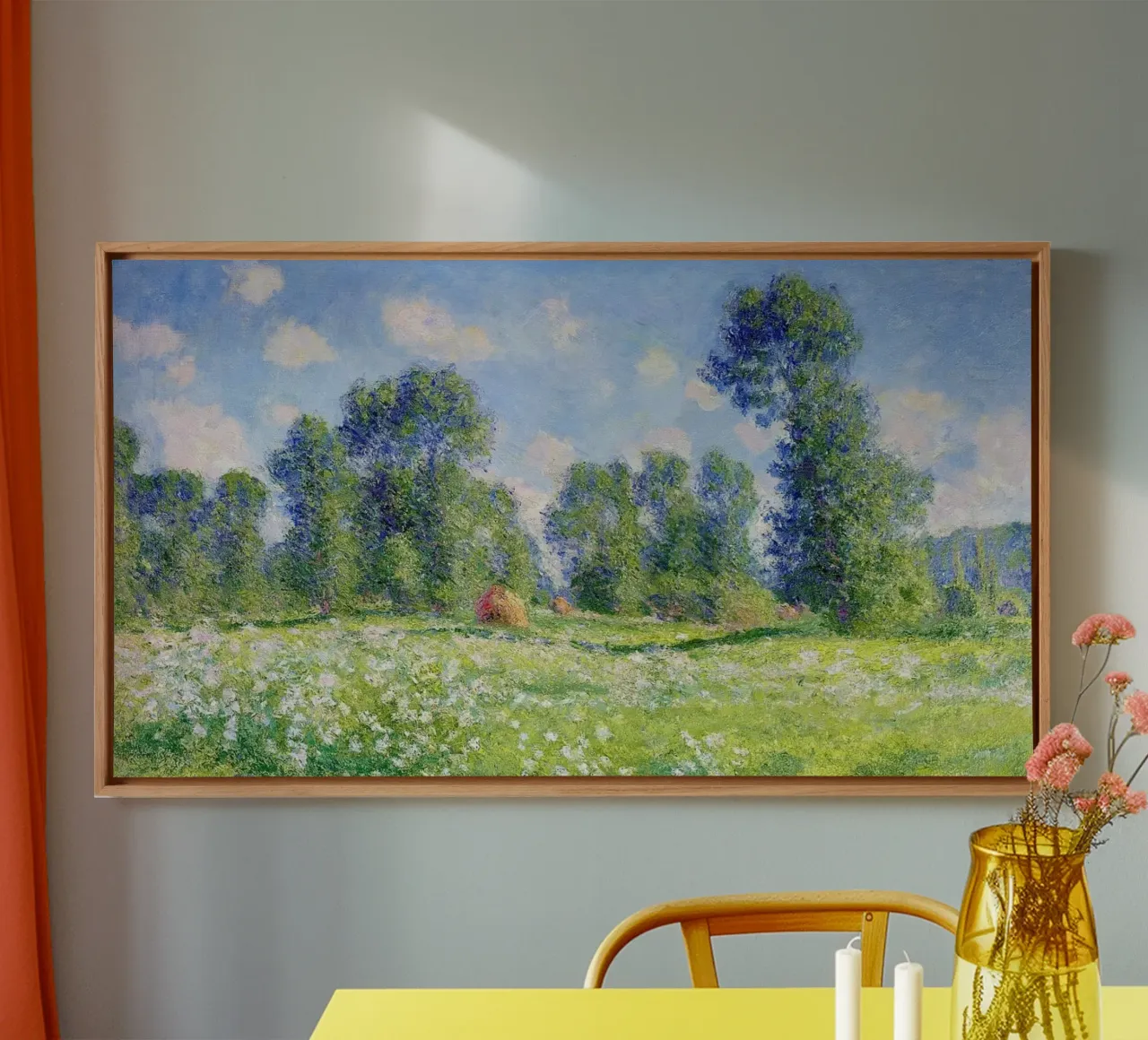 Claude Monet – Effect of Spring at Giverny canvas with Floater frame by Art History