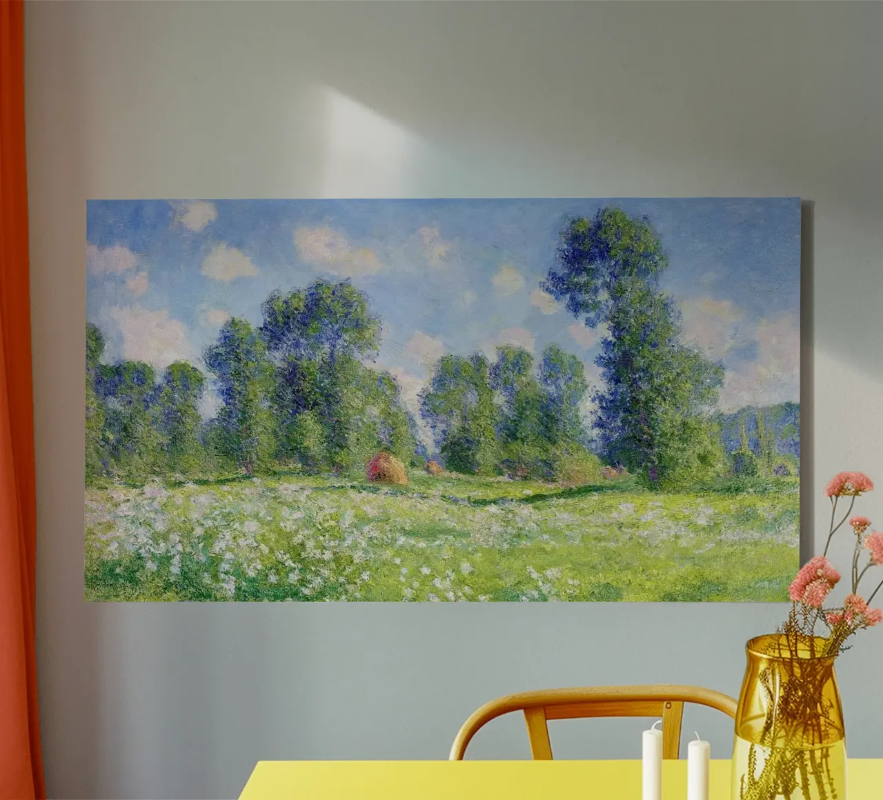 Claude Monet – Effect of Spring at Giverny canvas with Floater frame by Art History