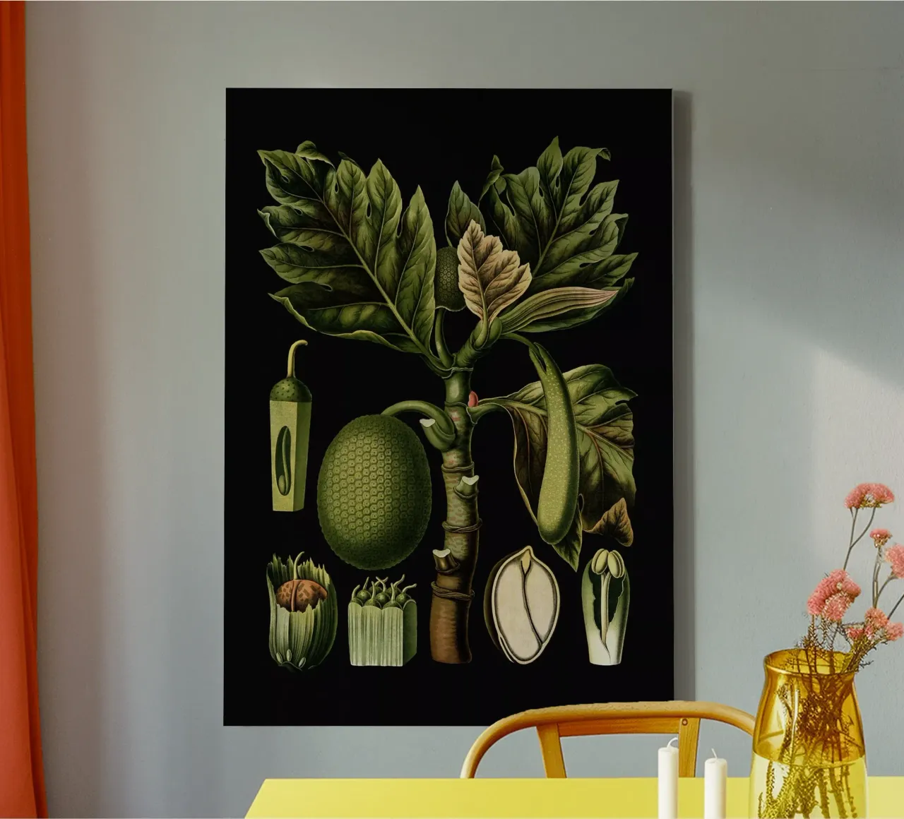 Vintage Bollmann 2 Brotfruchtbaum tela con Cornice a cassetta da Vintage Print Collection