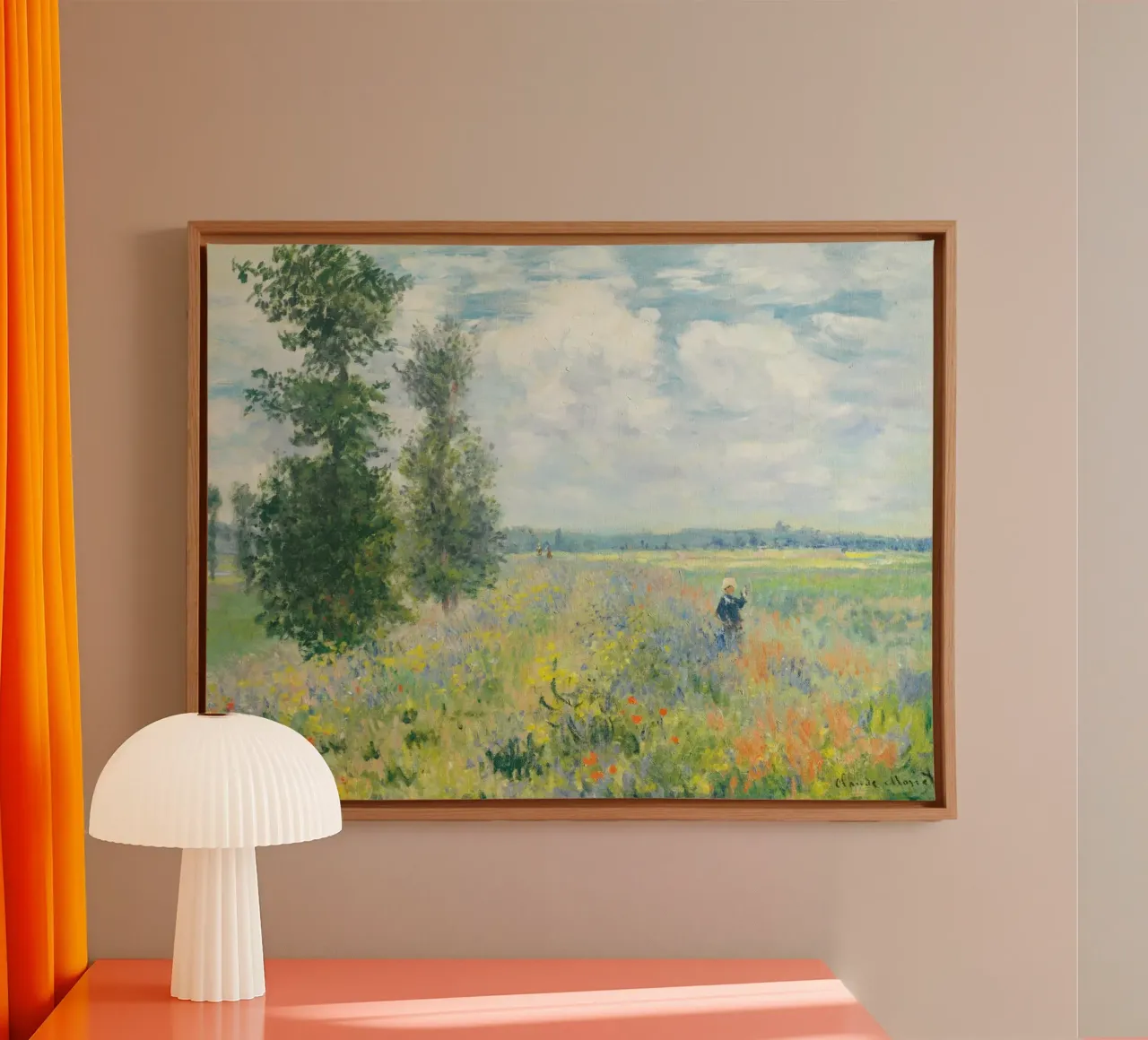 Claude Monet – Poppy Fields near Argenteuil canvas with Floater frame by Art History