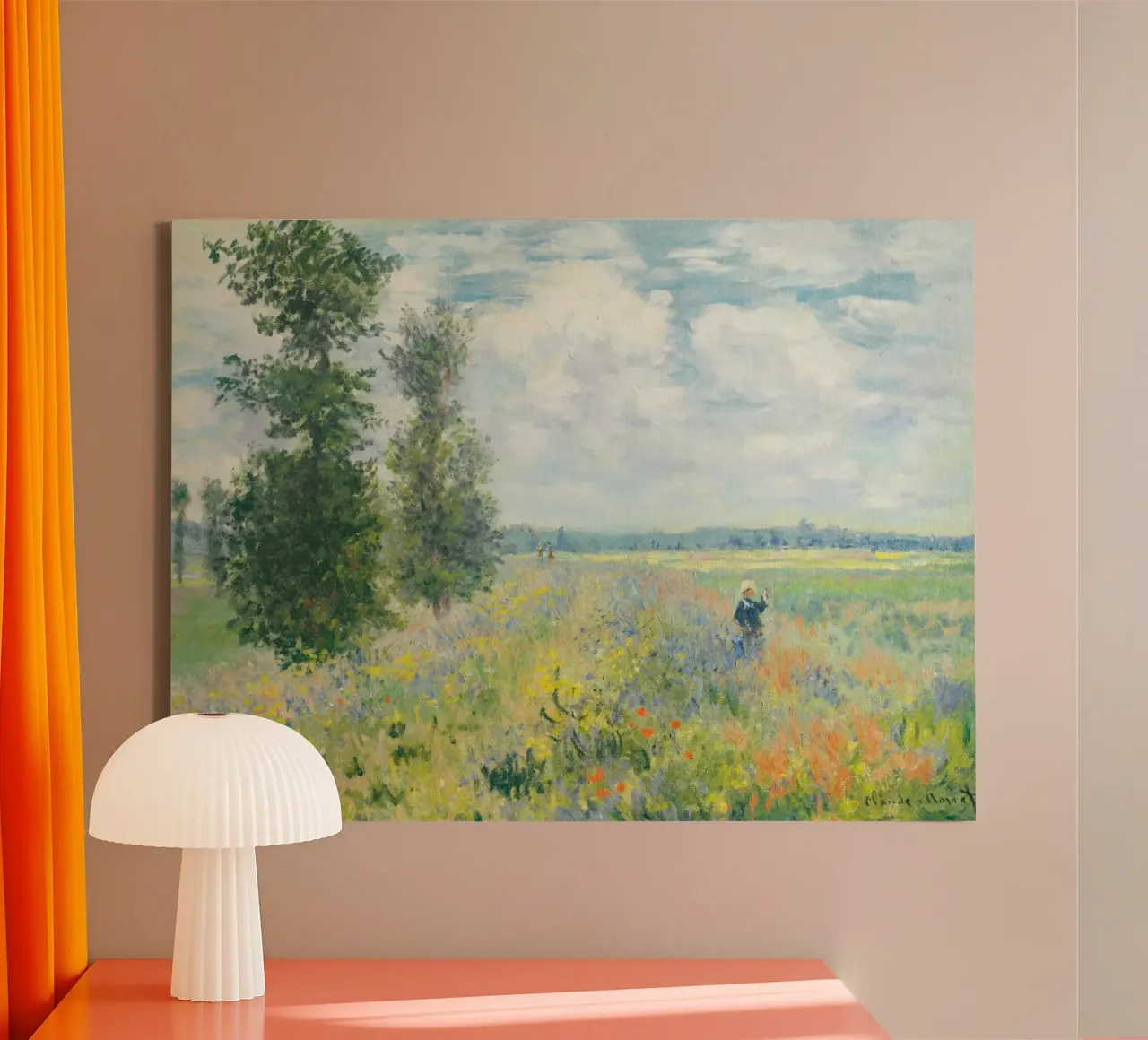 Claude Monet – Poppy Fields near Argenteuil canvas with Floater frame by Art History