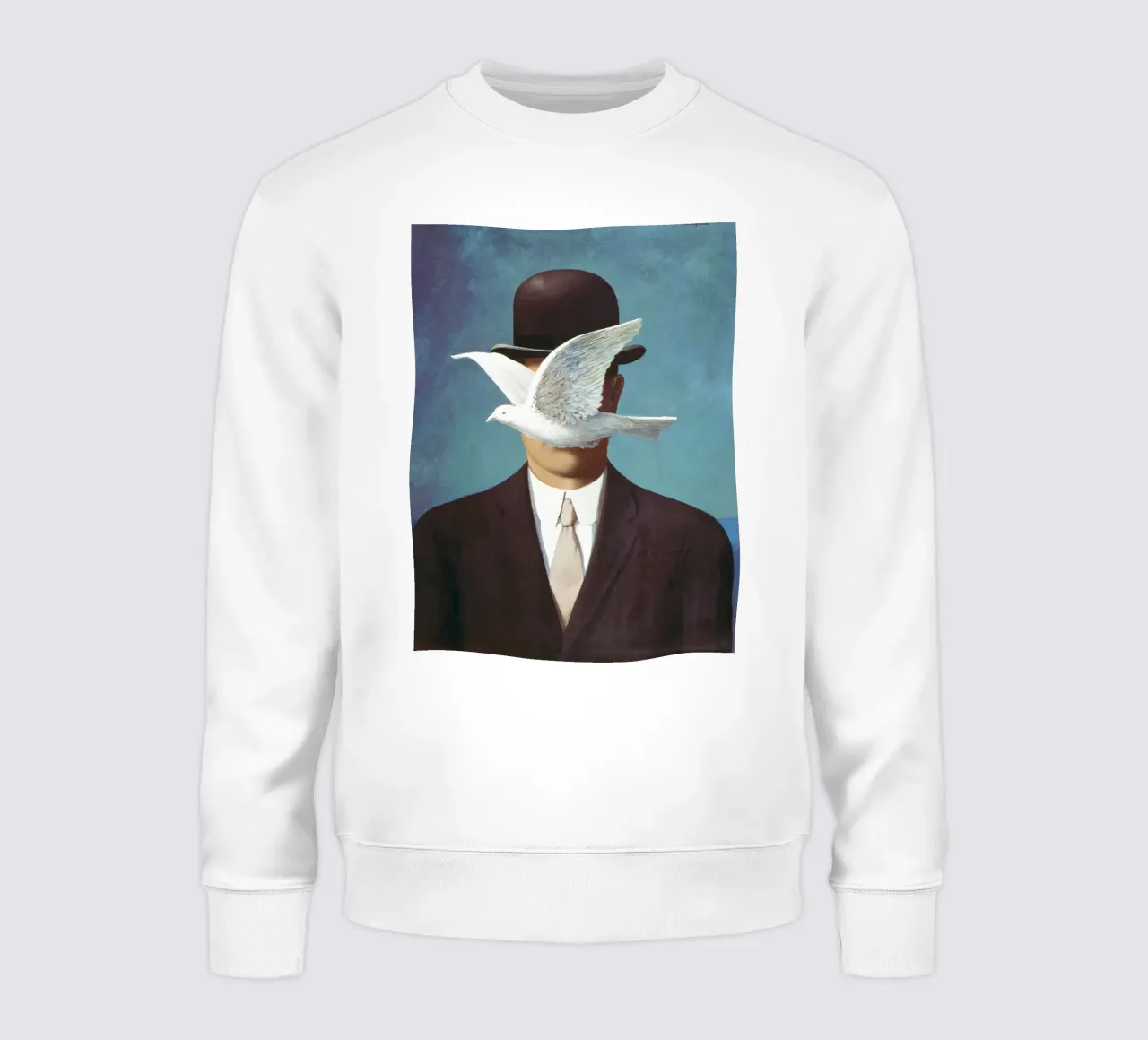 René Magritte - Uomo con bombetta felpa da Classic Art Prints