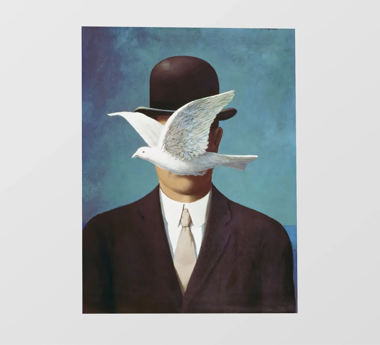 René Magritte - Uomo con bombetta pellicola backlit da Classic Art Prints