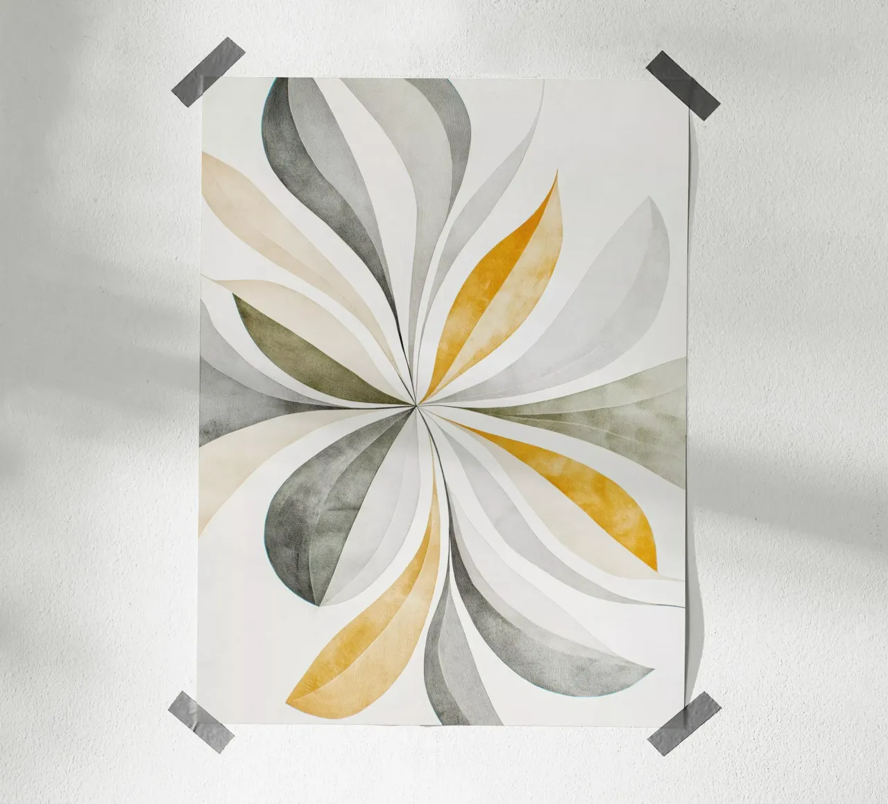Fiore astratto poster con telaio in alluminio da Imagine